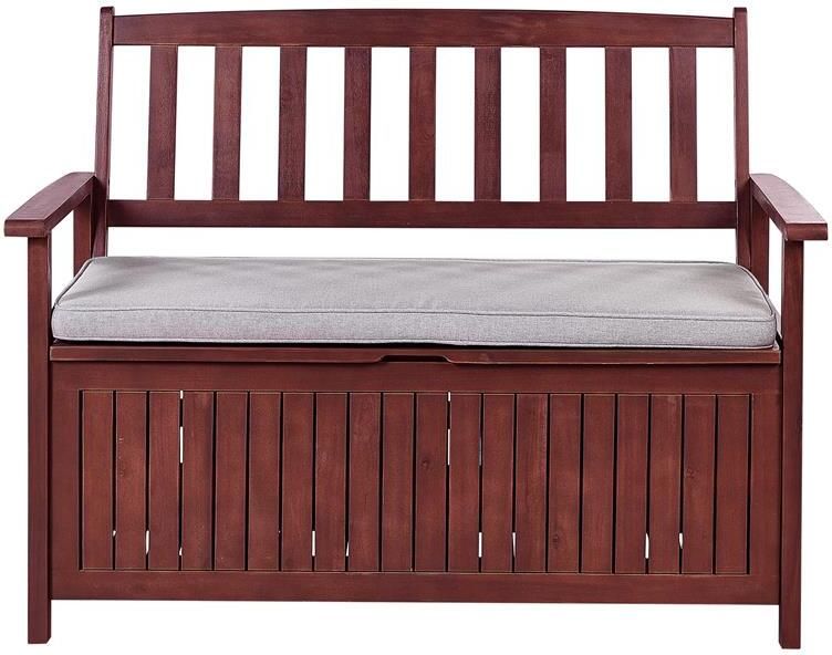 Beliani SOVANA Tuinbank Mahonie|Grijs Acaciahout