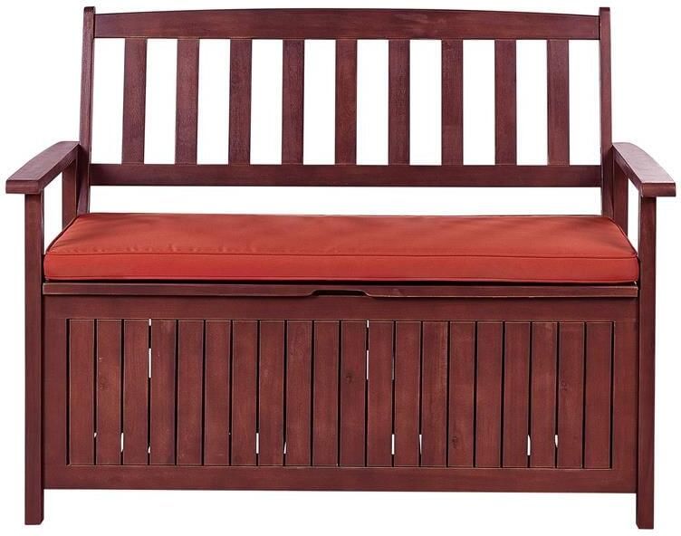 Beliani SOVANA Tuinbank Mahonie|Rood Acaciahout