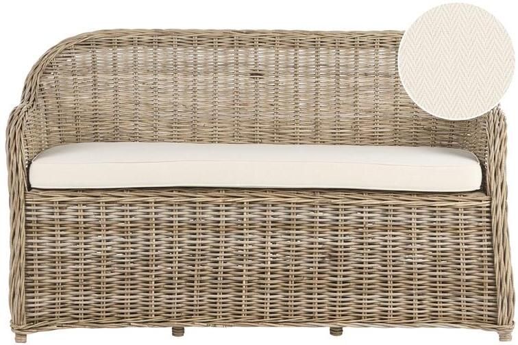 Beliani SUSUA 2 5-zitsbank Gebroken wit Rotan