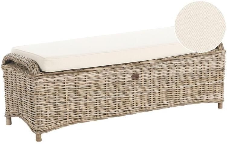 Beliani SUSUA Ottomaan Gebroken wit Rotan