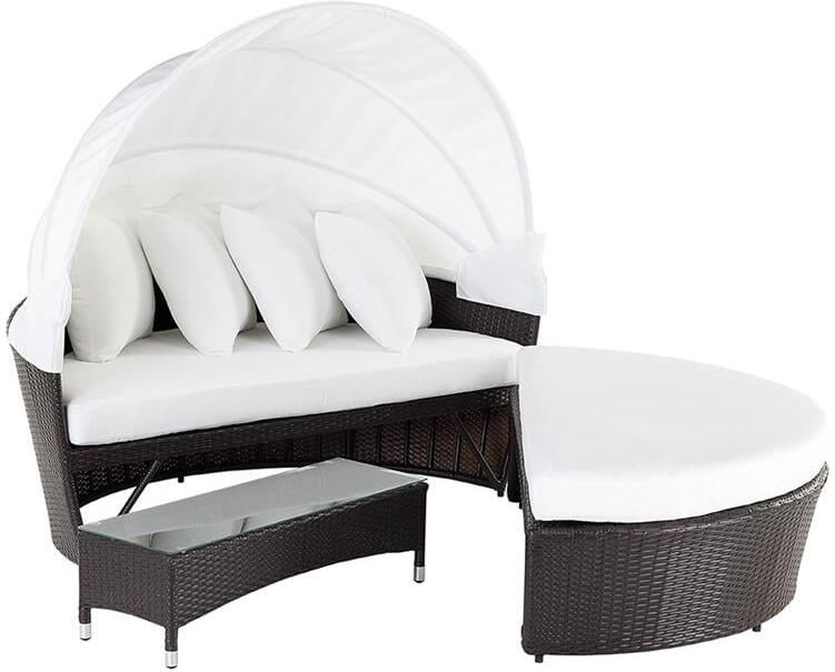 Beliani Sylt Lux Zonne-eiland Bruin Polyrotan