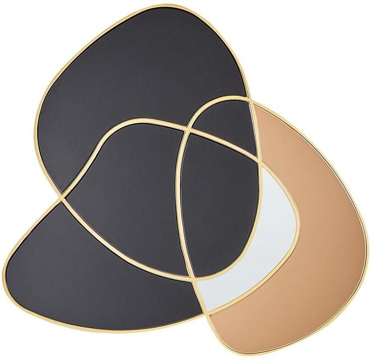 Beliani TAILLY Wandspiegel Goud|Zwart 99 x 89 cm Glas