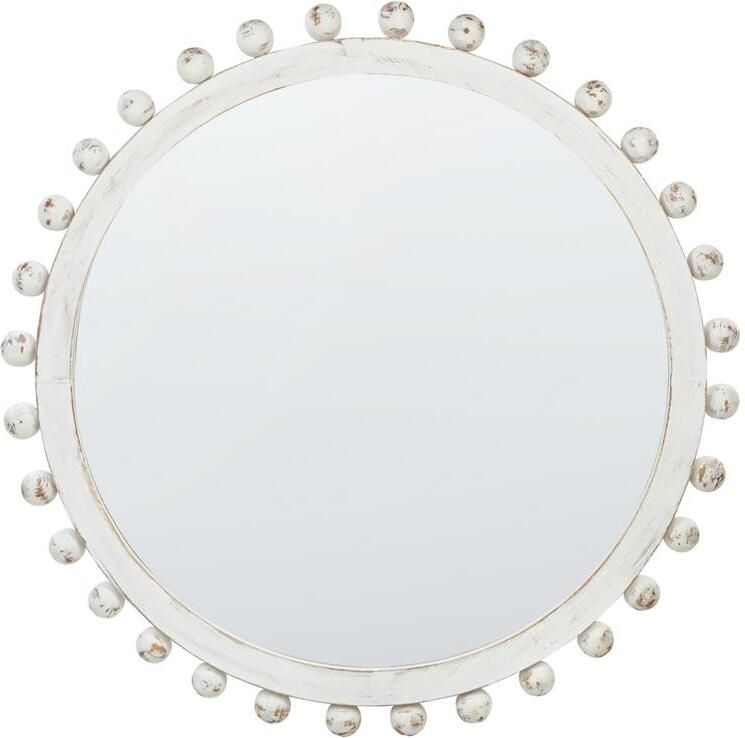 Beliani TAZILLY Wandspiegel Gebroken wit 71 cm Dennenhout