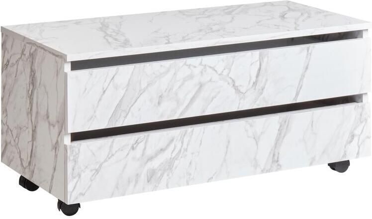 Beliani TERESINA Badkamerkast op wieltjes Wit MDP