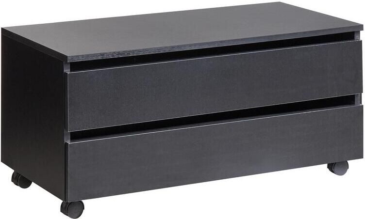 Beliani TERESINA Badkamerkast op wieltjes Zwart MDP