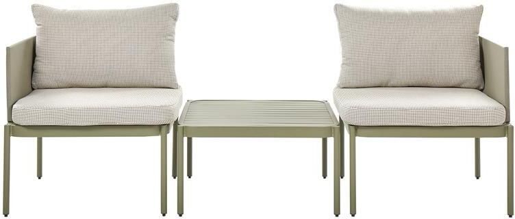 Beliani TERRACINA Loungeset voor 2 Groen Aluminium