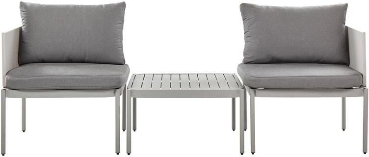 Beliani TERRACINA Loungeset voor 2 Lichtgrijs Aluminium