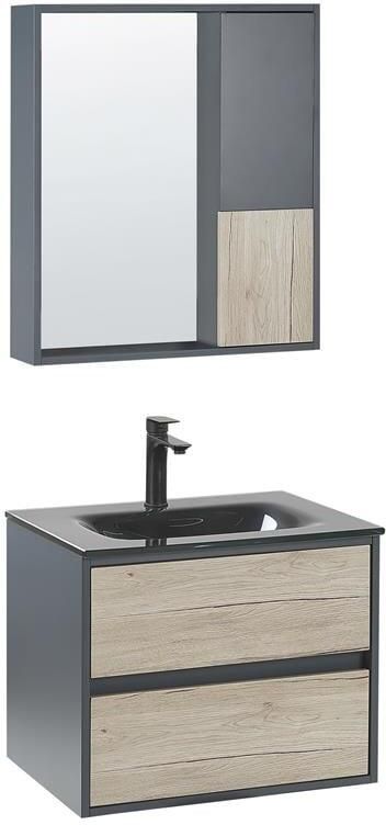 Beliani TERUEL Badkamermeubel met spiegel 48x70x60