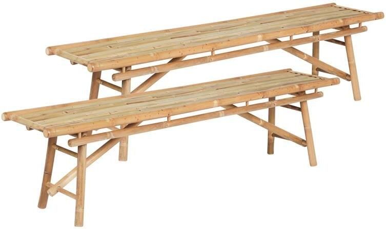 Beliani TINDARI Tuinbank set van 2 Lichthout Bamboe