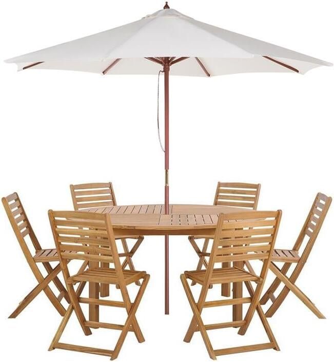 Beliani TOLVE Tuinmeubel set Lichte houtkleur Acaciahout