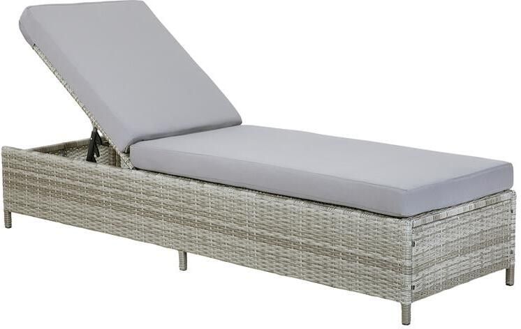 Beliani TURIN Strandstoel Grijs PE rotan