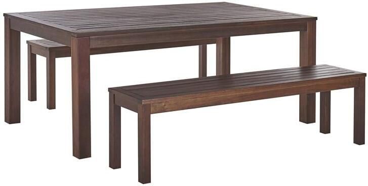 Beliani -TUSCANIA -Tuinset voor 6-Donkere houtkleur-Eucalyptushout