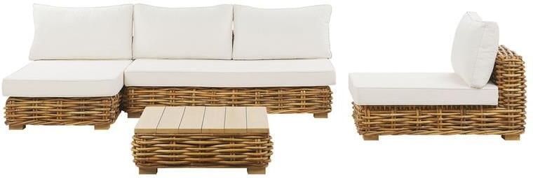 Beliani VARALLO Tuinset voor 5 Natuurlijk Rotan