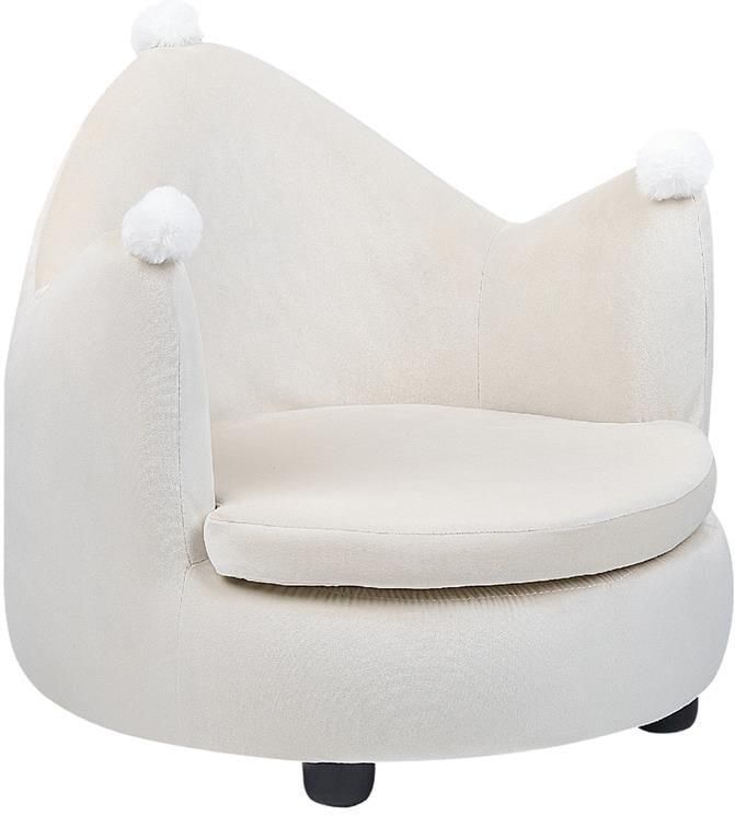 Beliani VEGA Kinderstoel Beige Fluweel