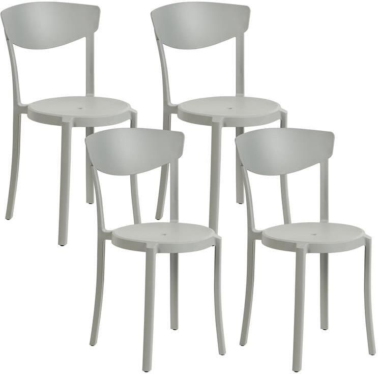 Beliani -VIESTE -Tuinstoel set van 4-Lichtgrijs-Synthetisch materiaal