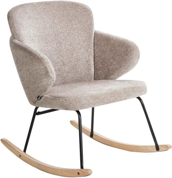 Beliani VIKEN Schommelstoel Taupe Polyester