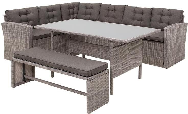 Beliani VITERBO Loungeset voor 8 Grijs PE rotan