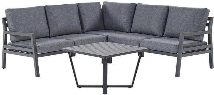 Beliani VIZZINI Loungeset voor 5 Grijs Aluminium