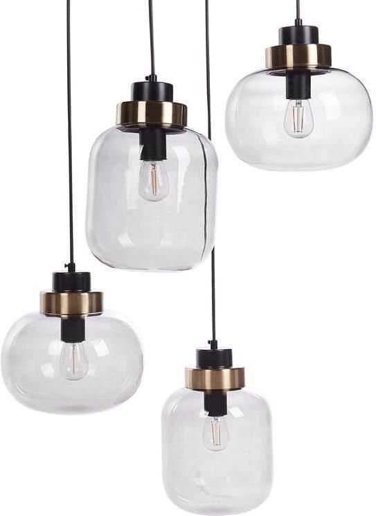 Beliani ZAYANDE Hanglamp Lichtgrijs Glas