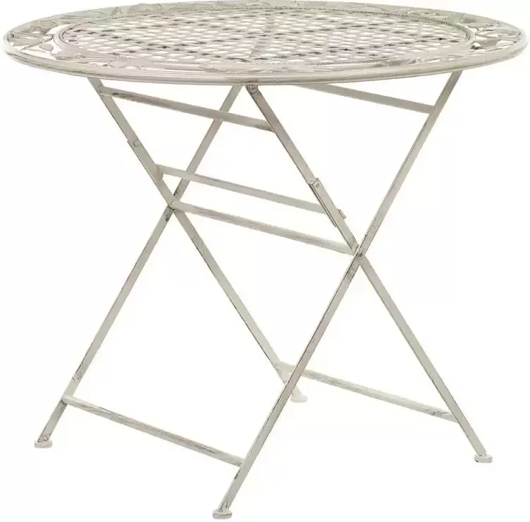 Beliani BIVIO Tuintafel Wit 90 x 90 cm IJzer