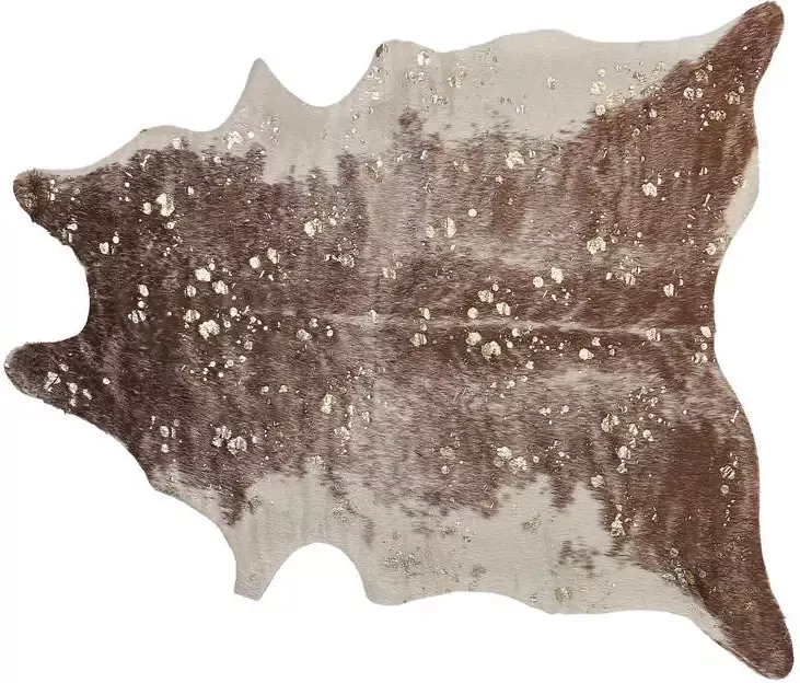 Beliani BOGONG Kunstleer vloerkleed Bruin Wit 130 x 170 cm Polyester - Foto 3