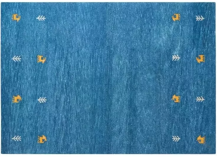 Beliani CALTI Modern vloerkleed Blauw 140 x 200 cm Wol