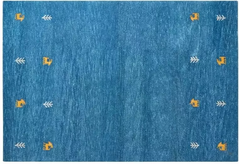 Beliani CALTI Modern vloerkleed Blauw 160 x 230 cm Wol