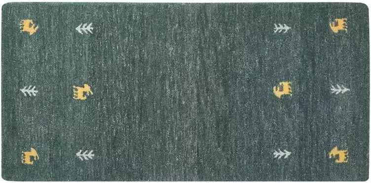 Beliani CALTI Modern vloerkleed Groen 80 x 150 cm Wol