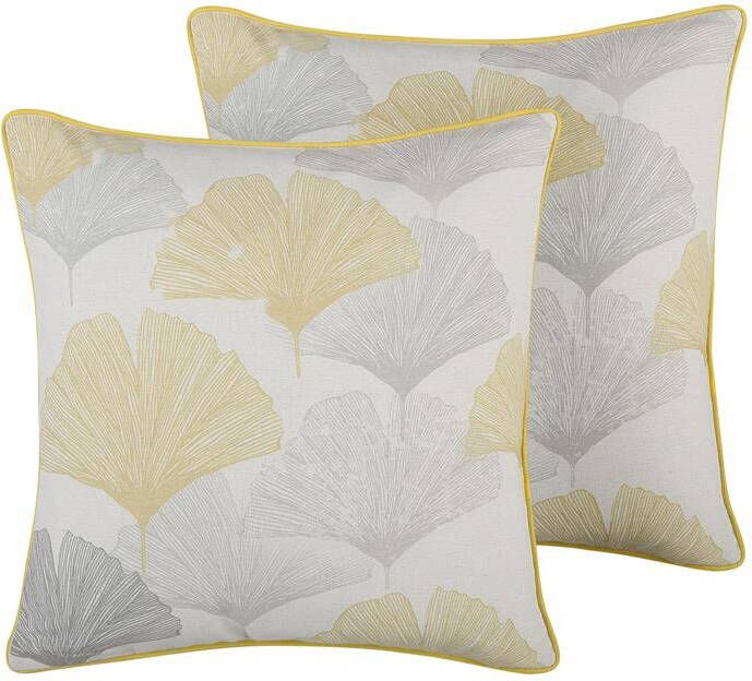 Beliani -CANDYTUFT -Sierkussen set van 2-Multicolor-45x45 cm-Polyester