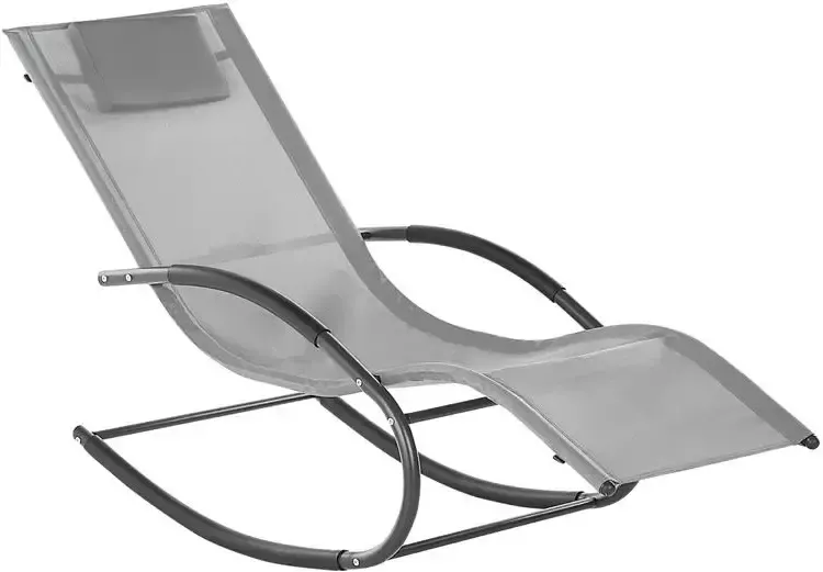 Beliani CARANO II Strandstoel Lichtgrijs Staal