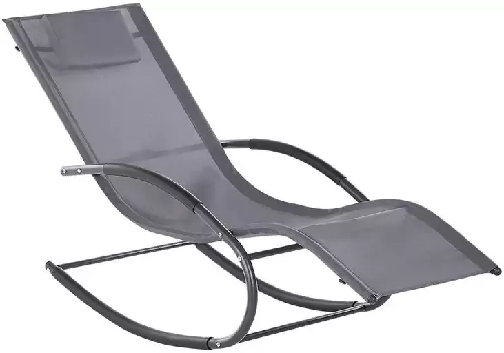 Beliani CARANO II Strandstoel Grijs Staal