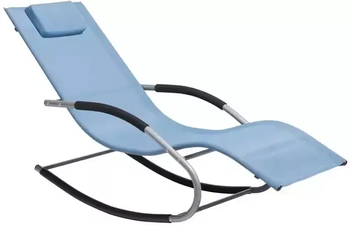 Beliani CARANO Strandstoel Blauw Staal