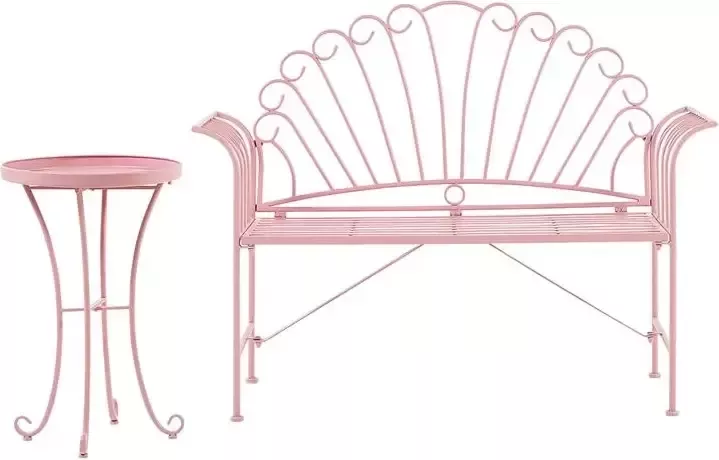 Beliani CAVINIA Bistroset voor 2 Roze Metaal