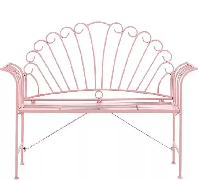 Beliani CAVINIA Tuinbank Roze Metaal