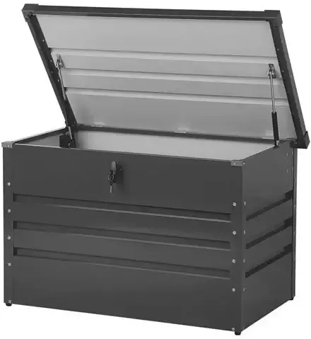 Beliani CEBROSA S Kussenbox Grafietgrijs Staal