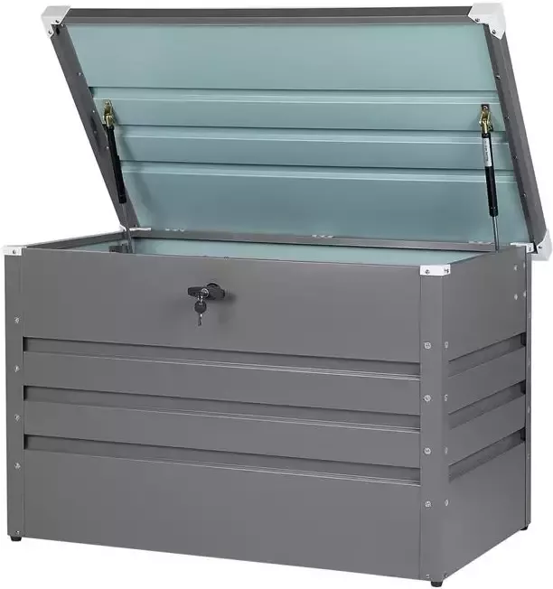 Beliani CEBROSA S Kussenbox Grijs Staal