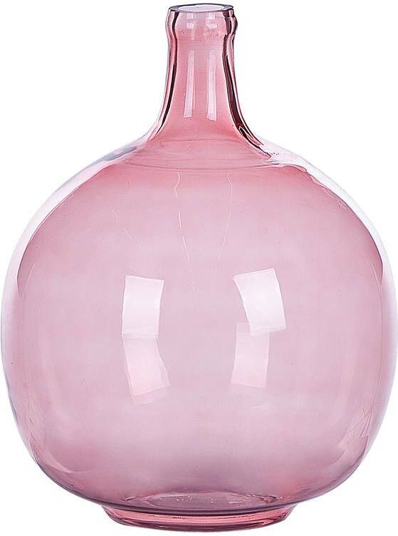 Beliani CHAPPATHI Decoratieve vaas Roze Glas