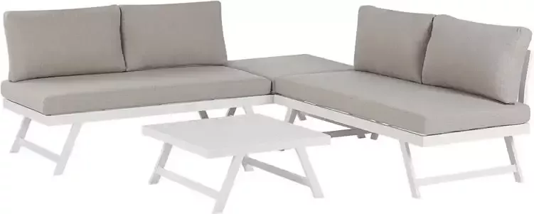 Beliani COCCORINO Loungeset voor 5 Grijs Aluminium