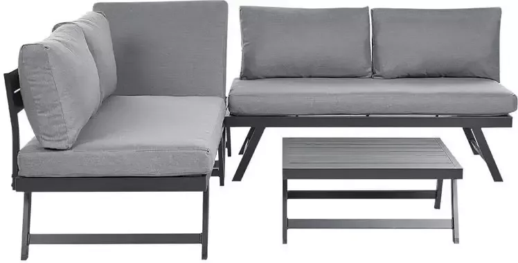 Beliani COCCORINO Tuinset Grijs Aluminium