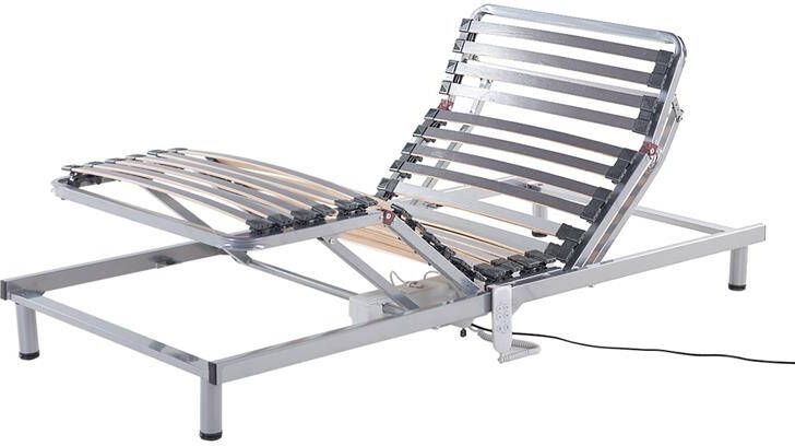 Beliani -COMFORT-Elektrische lattenbodem-Grijs-90 x 200 cm-Staal