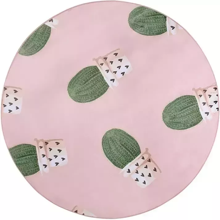 Beliani ELDIVAN Laagpolig vloerkleed Roze 120 cm Polyester