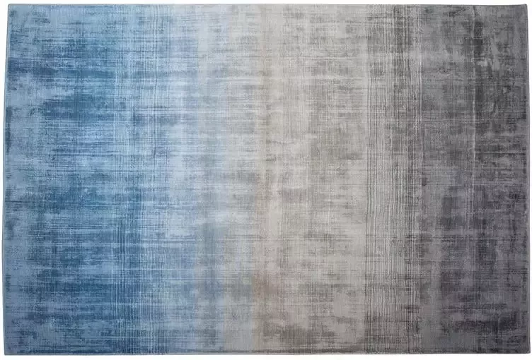 Beliani ERCIS Laagpolig vloerkleed Grijs Blauw 140 x 200 cm Viscose - Foto 3