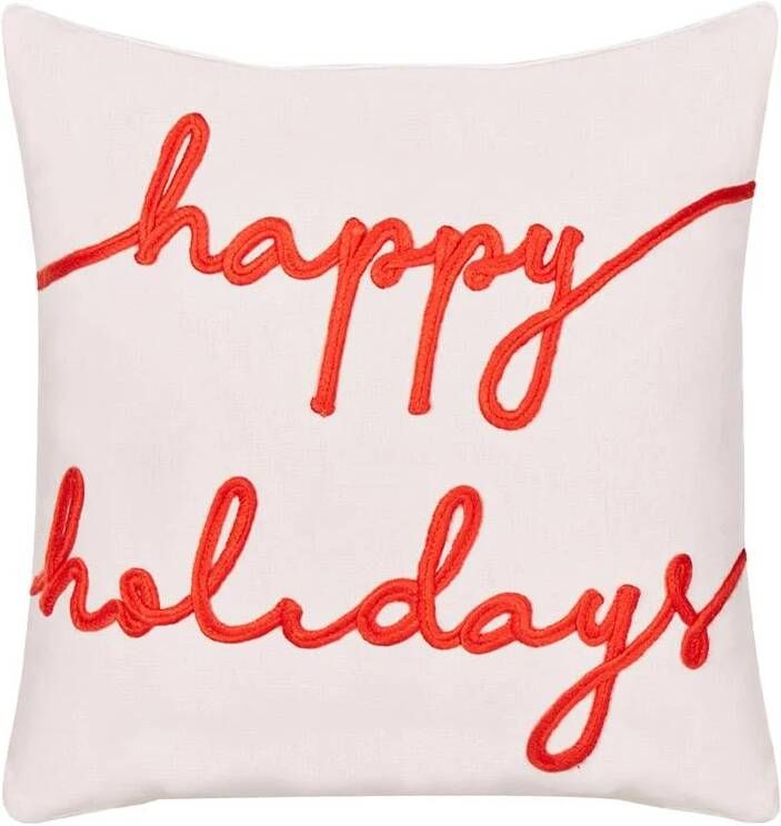 Beliani EXACUM Sierkussen Wit|Rood Fluweel