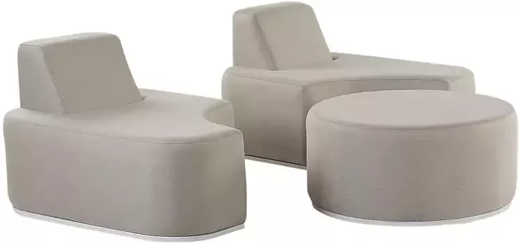 Beliani FABRO Loungeset voor 2 Grijs Polyester