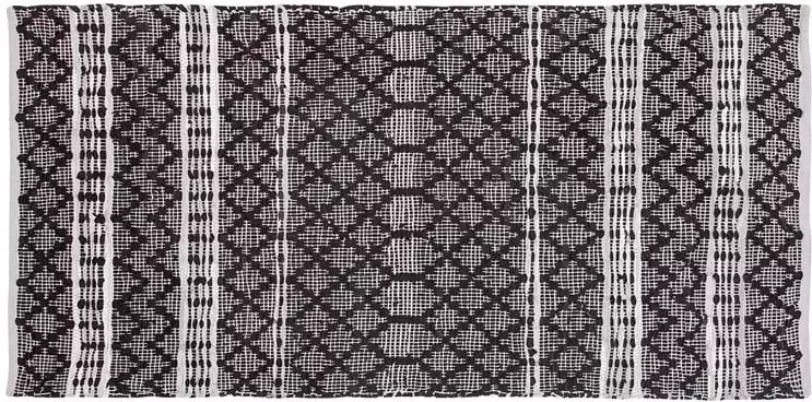Beliani FEHIMLI Laagpolig vloerkleed Zwart 80 x 150 cm Leer - Foto 3