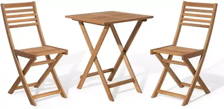 Beliani FIJI Bistroset voor 2 Lichte houtkleur Acaciahout