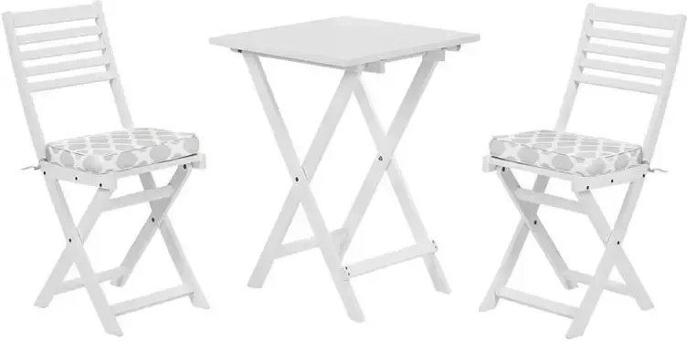 Beliani FIJI Bistroset voor 2 Wit |Mintgroen Acaciahout
