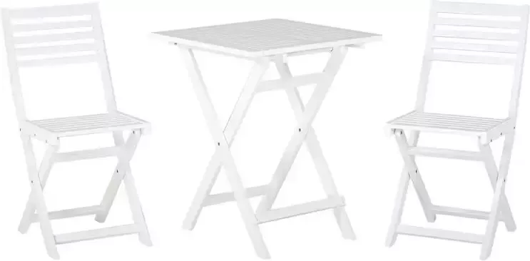 Beliani FIJI Bistroset voor 2 Wit Acaciahout