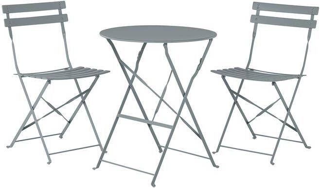 Beliani FIORI Bistroset voor 2 Grijs Staal