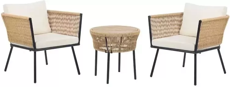Beliani GARGANO Tuinset Beige PE rotan